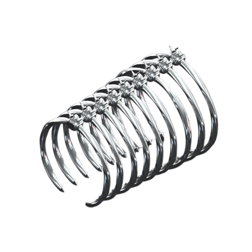 3D render of  the Chrome-plated COIL mic cover for Shure SM7B with sculptural ribbed exoskeleton design