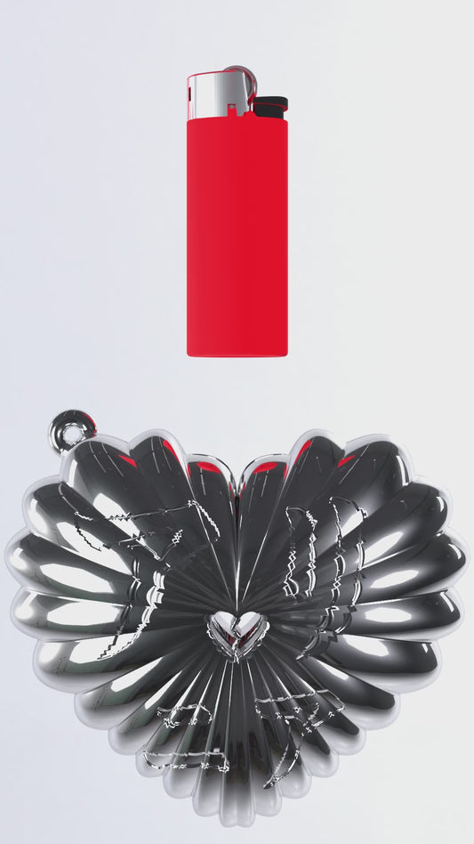 HEART ON FIRE BIC LIGHTER CASE